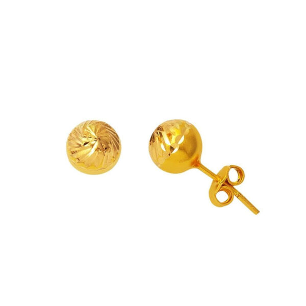 5 mm. Vidalı 22 Ayar Top Altın Küpe